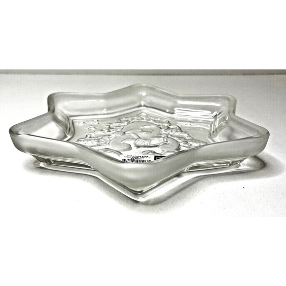 Mikasa Christmas Star Teddy Sweet Glass Serving Platter Holiday Tray 9.25” - Picture 3 of 13